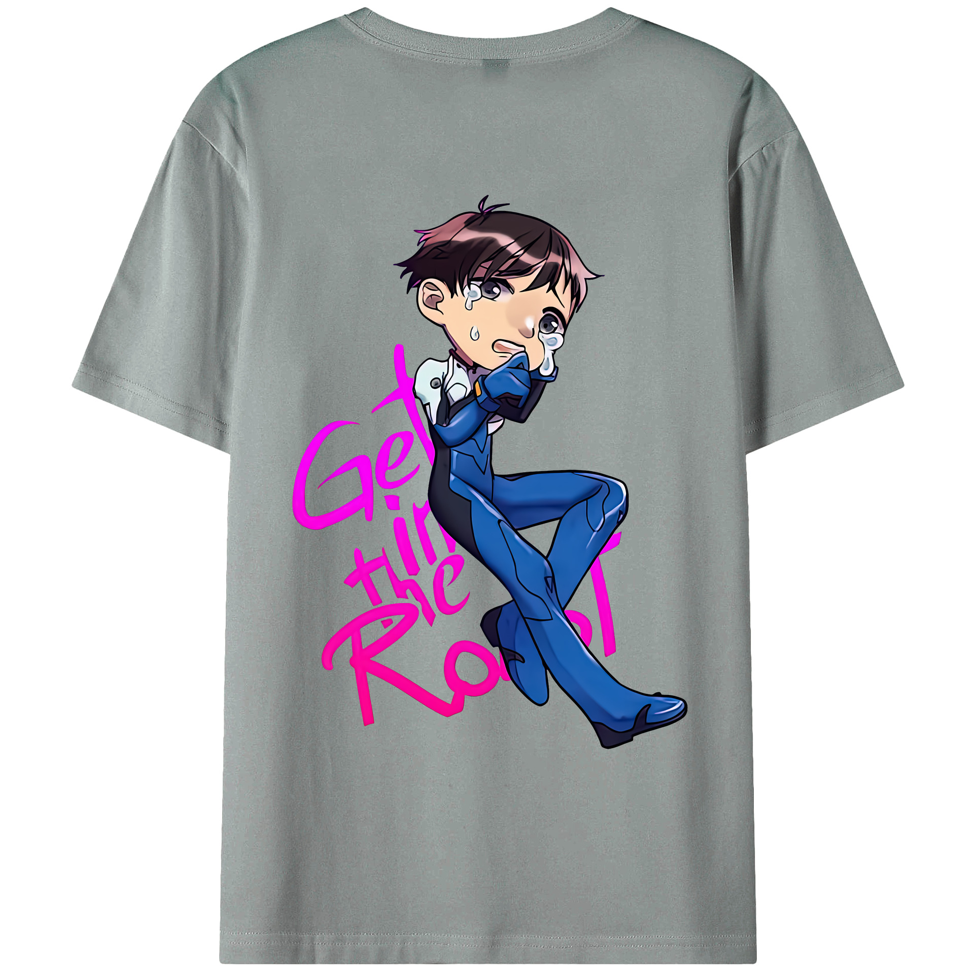 （画像用） EVA 新世紀エヴァンゲリオン 綿100％ メンズ半袖Tシャツ（バックプリント） 通気性